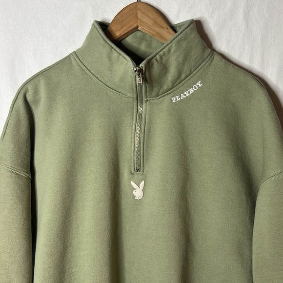 Playboy By PacSun Mode Quarter Zip Sweatshirt Men’s Size L - Picture 3 of 13